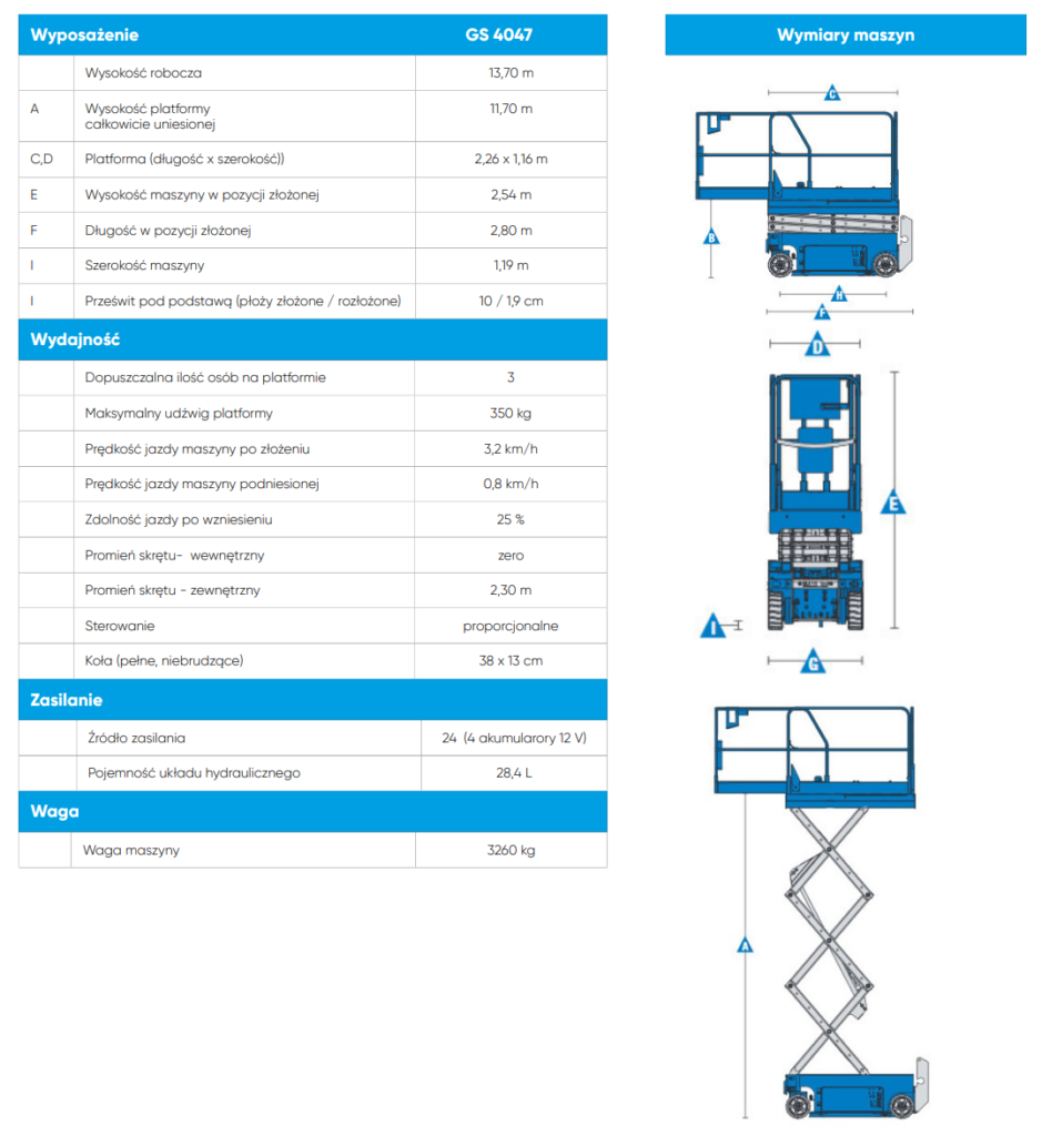 Genie GS4047 specyfikacja